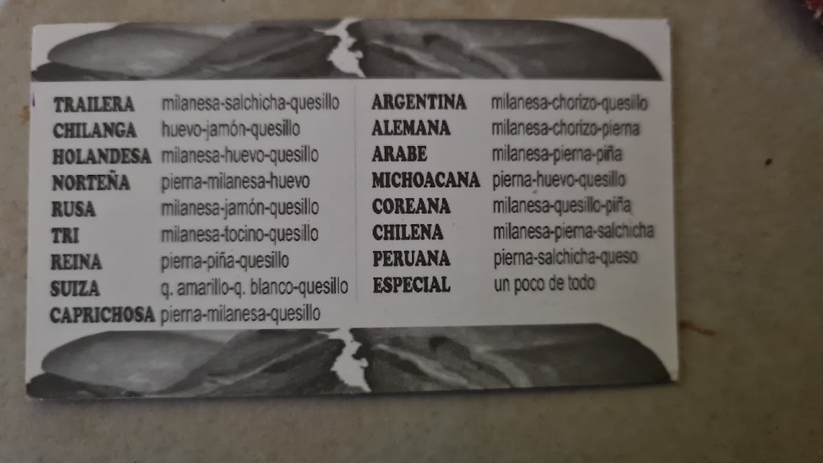 Tortas Memo Menu - Image 2